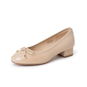 Reemoor | Ballet Style Bow Patent Leather Low Heel Flats