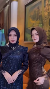 Viola Dress Kondangan Mewah Payet Gaun Pesta Muslimah Berpayet Outfit Kondangan Elegan