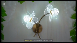 Light Luxury Simple Creative LED Net Celebrity Wall Lamp BedrooM Bedside Flower Acrylic TV Wall Lam