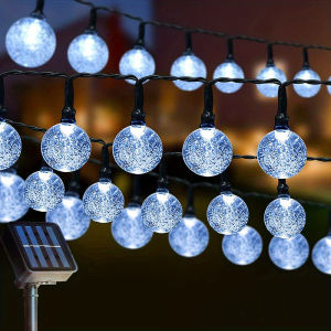 5M/7M/12M Solar Bubble LED String Lights Outdoor 8 Modes Lighting Garden Tree Fence Flower Bed Party Wedding Camping Decoration