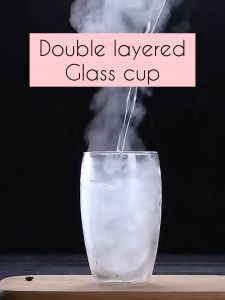 SKYDREAM Borosilicate Insulation Double Wall Clear Glass Mug Coffee Cup Tea / Double Layer Transparent Glass Heat Resistant Tea Cup Insulated