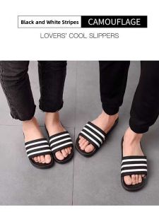 Casual Mens Slippers Summer Trend Thick Bottom Soft Bottom Anti-Slip Outdoor Wearable Simple One-Strap Slippers Leather Upgraded