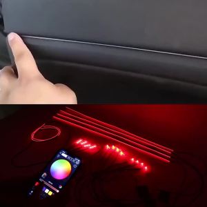Dải Đèn LED 75cm/110cm Đèn Xung Quanh RGB Với 4 Dây Phụ Kiện Bộ Điều Khiển Chính/phụ Cho Các Đường Viền Nội Thất