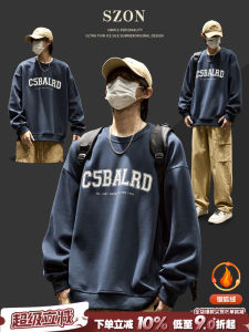 Mens Sweatshirt Spring Autumn American Hip Hop Lettering Loose round Neck Long Sleeve Cotton Comfortable Casual Top