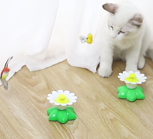 Electric Automatic Rotating Cat Teasing Device  Colorful Butterfly Flower Rod  Interactive Training Toys Cat Toy