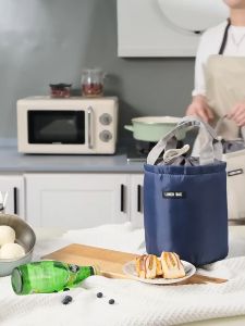 BAIFAQIAN Round Picnic Travel Breakfast Organizer Insulated Thermal Bag Cooler Lunch Bag Lunch Box Storage Bag