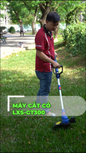 Máy cắt cỏ dùng pin M21 GT300 hiệu LEOxs đường kính cắt 250-300mm cước 1.6mm chuyên cho thợ làm vườn