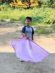 Childrens Worship Flag Dance Performance Props Pure Color Semi-Circle Gradient Color Belief Flag 100*70cm Yoga Fitness