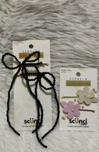 Scunci Kelsey Anderson Bobby Pins Cute Pearl Flower Bow Hair Pins All Day Hold Hair Accessories 2pcs