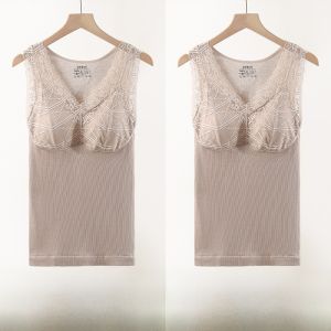 MiiOW | Áo ba lỗ ren không tay gợi cảm có đệm ngực Áo ba lỗ một mảnh dây chuyền cổ cho nữ mùa thu đông MiiOW Cat Person