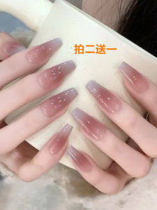 Wearable Amber Nail Tips Set: Full Length & Mid-Length Stickers for Elegant Nail Art