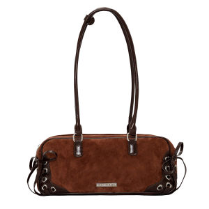 Girls Heart Large Capacity Bow Knot Belt Design Fashion Trend Shoulder Bag Youth Casual Pure Color PU Square Shape Bag