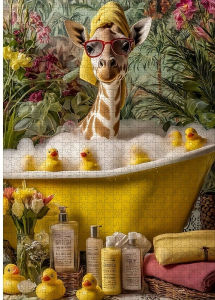 Kayou | 500/1000 Pieces Jigsaw Puzzle Bathing Giraffe Jigsaw Puzzle Educational Toy for Kids Children s Games Christmas Gift