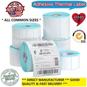 [1000pcs] DIRECT THERMAL PAPER LABEL STICKER ROLL 100mmx50mm Barcode Label Thermal Paper Size 100x50 AWB Shipping Consignment Note Waterproof Oilproof Anti Scratch Strong Adhesive Barcode Labels Paper Roll Stickers 三防热敏标签纸