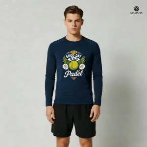 Madaha Kaos Baju Lengan Panjang Dry fit Jersey Olahraga Padel Good Day To Play