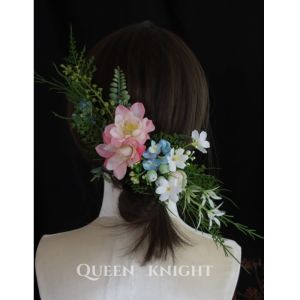 Handmade Korean Style Forest System Pink White Flower Green Leaf Hair Clip Outdoor Photo Wedding Dress Travel Snap Shot Hair Accessory
