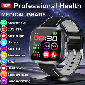 2025 ECG Blood Sugar Medical Smart Watch Men Uric Acid Blood Fat Bluetooth Call AI laser Diagnosis Blood pressure Health Watches