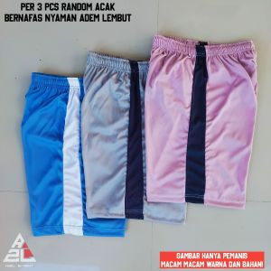 PER 3 PCS RANDOM CELANA PENDEK OLAHRAGA BOLA FUTSAL VOLLY BADMINTON DLL CELANA SANTAI DAILY NYAMAN ADEM LEMBUT