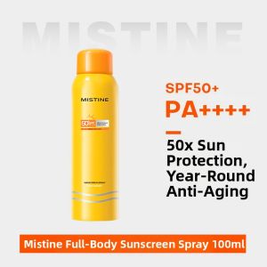 Mistine | Mistine Womens Yellow Hat Universal Full-Body Sunscreen Spray Face Protection High SPF50+ PA+++ Lightweight Non-Greasy Formula