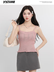 Áo Ba Lỗ Hở Lưng Thắt Nơ Kiểu Pháp Cho Nữ Mùa Thu Thiết Kế Khoét Lỗ Ôm Vừa Vặn Tạo Hiệu Ứng Thon Gọn Mặc Trong