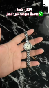 MGJ224 Jam Tangan Wanita Gaya Korea Model Bulat Gelang Crystal Stainless Rose Gold