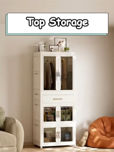 INHO L55/65cm Multifunction Moveable Stackable Storage Cabinet Modern Design Wardrobe Storage