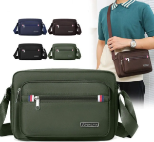 Nylon Crossbody Bag for Men - Waterproof Large Capacity (Beg Besar) Messenger Bag for Business & Travel | Adjustable Strap | Local Stock in Malaysia