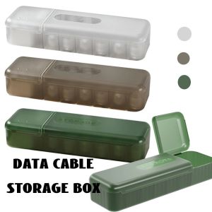 Data Cable Storage Box Electronic Accessories Case for Desk Drawer Cord Storage Organizer