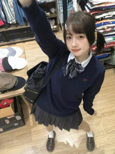 ปักสไตล์ญี่ปุ่น คอวี แขนยาว เสื้อสเวตเตอร์ ผู้หญิง ฤดูใบไม้ร่วง ฤดูหนาว สไตล์วิทยาเขต หลากหลาย คอกลม ถัก เสื้อท่อนบน