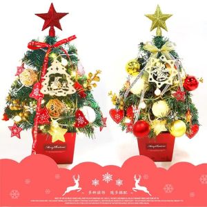 [SG SELLER] Christmas Gifts | Christmas Decorations | 20" (50cm) High Cabinet Tabletop Christmas Tree Luxurious Mini Artificial Christmas Tree with LED String Lights and Ornaments