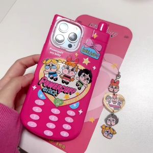 Flip Mirror สาวการ์ตูนน่ารัก รุ่น Rose Red สำหรับ 11 12 13 14 15 Pro Max ปลอก Anti Drop Soft Case