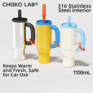 CHAKOLAB | Jumbo Insulated Tumbler with Straw Stainless Steel