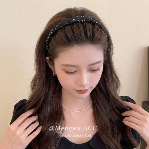 MENGWU | Black and White Polka Dots Hair Band Non-slip High Crown Support
