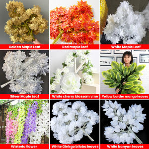 36 Pcs Tropical Artificial Ginkgo Leaf DIY for Wedding Event House Party Decorations