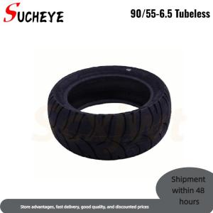 10 Inch Electric Scooter Tubeless Tire 90/55-6.5 Rubber Widening Wear-resistant Off-Road Vacuum Tyre Scooter Tires Replace Parts