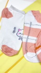 Kaos Kaki Wanita Pendek Semata Kaki 6775 Kaus Kaki Pendek Motif Kartun Kucing Lucu Pink Cat Meow Sarung Kaki Pendek Wanita Ankle Socks Fashion Korea Women Sock Import Murah PTT