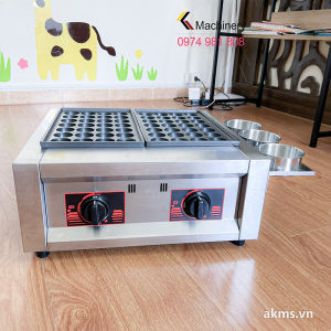 Máy làm bánh Takoyaki 56 viên dùng Gas ASQ-767: làm bánh bạch tuộc trứng cút nướng tôm viên thịt viên chiên v.v..