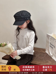 Thickened Half High Collar Girls T-shirt Autumn Winter Self-heating Black Technology Temperature Locking Warm Mid-neck Top