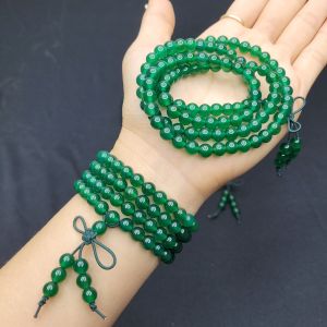 Chuỗi 108 Hạt Ngọkc Agte Xanh Lá 7A  - Phong Thủy TUDO