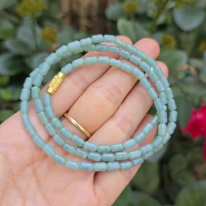 Q2396 Chuỗi 3v lu thống Lam Ngọc nhạt nhẹ nhàng đeo vòng tay vòng cổ đều đẹp ko kén mệnh - Phong Thủy TUDO