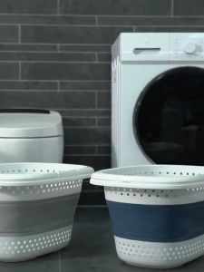 Collapsible Laundry Basket with Handle Foldable Portable Waterproof Compact Space Saving Large Capacity