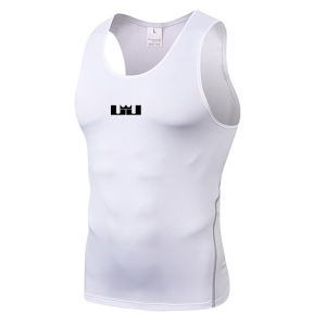 Mens Fitness Sports Vest Running Training Tight Clothes Sleeveless Moisture Wicking Quick Dry T-Shirt Polyester Fabric
