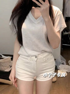 High Waist Denim Shorts Womens Summer Slimming Hot Pants American Style White Spicy Girl Short Skirts Straight Leg Jeans