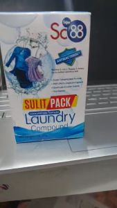 Naturesbloom Super Sc88 Concentrated Laundry Detergent 5x25g Sulit Pack : Antibacterial Biodegradable and Eco-friendly Quadruple Enzyme power tackles tough stains Protect clothes and with Active color care for vibrant garments Low suds and Anti-Rust