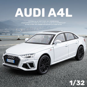 【RUM】1:32 Scale Audi A4L Alloy Car Model Light & Sound Effect Diecast Car Toys for Boys Birthday Gift Kids Toys Car Collection