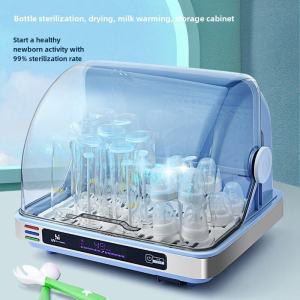 Baby Bottle Sterilizer UV Disinfection Storage Box Drain White Bear with Drying Function Infant Feeding Supplies Kitchen Appliance