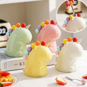 Set of 6 Stainless Steel Fruit forks with Cute Unicorn Holder Fruit Forks Household Kitchen Unicorn Dessert Fork