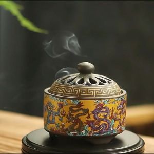 Enamel Handicraft Incense Burner Sandalwood Incense Stick Holder Ceramic Incense Burner Vintage Censer Home Fragrance