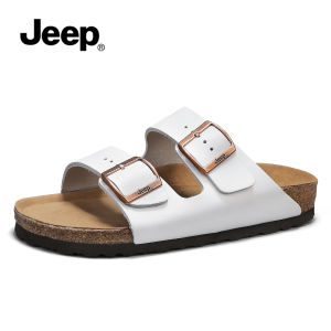 Jeep | Winter Outdoor Leather Thick Sole Mens Slippers