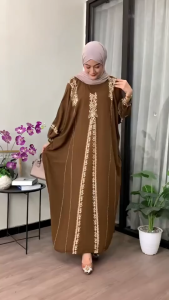 Kaftan Motif ARA Ld 180 cm: Kaftan Panjang Muslim Wanita Nyaman